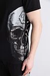 Philipp Plein Black cotton T-shirt for men - brand logo, print. 100% cotton. Country of manufacture: Italy. Care: specialized cleaning - photo 5