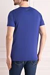 Blue cotton T-shirt with heraldic emblem and rhinestones (markdown) Billionaire - Decoration: rhinestones, brand logo. Material: 100% cotton. Country of manufacture: Italy. Care: specialized cleaning - photo 4