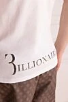 Billionaire Футболка из хлопка белая мужская - лого бренда. 100% хлопок. Страна производитель: Италия. Уход: специализированная чистка - фото 5