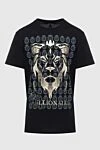 Billionaire Black cotton T-shirt for men - logo print, animal print. 100% cotton. Country of manufacture: Italy. Care: specialized cleaning - photo 1