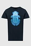 Billionaire Cotton T-shirt blue for men - logo print, emblem. 100% cotton. Country of manufacture: Italy. Care: specialized cleaning - photo 1