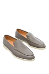 Gray leather loafers for men Cesare di Napoli - contrasting white sole. 100% genuine leather. platform height 2cm. Insole: leather. Country of manufacture: Italy. Care: specialized cleaning - photo 2