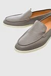 Gray leather loafers for men Cesare di Napoli - contrasting white sole. 100% genuine leather. platform height 2cm. Insole: leather. Country of manufacture: Italy. Care: specialized cleaning - photo 4