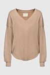 Citizens of Humanity Beige cotton jumper for women - V-neck. 100% cotton. Country of manufacture: Italy. Care: specialized cleaning - photo 1