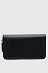 Cesare di Napoli Men's clutch bag made of genuine leather black - 100% genuine leather. Closure: Zipper. 4 compartment. Country of manufacture: Italy. Care: specialized cleaning - photo 1