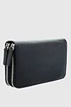 Men's clutch bag made of genuine leather black Cesare di Napoli - 100% genuine leather. Closure: Zipper. 4 compartment. Country of manufacture: Italy. Care: specialized cleaning - photo 2