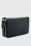 Cesare di Napoli Men's clutch bag made of genuine leather black - 100% genuine leather. Closure: Zipper. 4 compartment. Country of manufacture: Italy. Care: specialized cleaning - photo 3