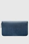 Cesare di Napoli Men's clutch bag made of genuine leather blue - 100% genuine leather. Closure: Zipper. Two compartments. Country of manufacture: Italy. Care: specialized cleaning - photo 1