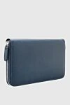 Cesare di Napoli Men's clutch bag made of genuine leather blue - 100% genuine leather. Closure: Zipper. Two compartments. Country of manufacture: Italy. Care: specialized cleaning - photo 3