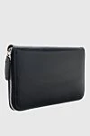 Men's clutch bag made of genuine leather black Cesare di Napoli - 100% genuine leather. Closure: Zipper. Two compartments. Country of manufacture: Italy. Care: specialized cleaning - photo 2