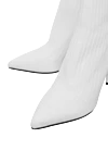 Balmain Women's white sock-style boots with a logo - boot-stocking, logo on the freebie. textile. Heel height: 10 centimeters. Country of manufacture: Italy. Care: specialized cleaning - photo 5