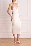 Balmain White viscose and polyamide dress for women - zipper. narrow straps. 83% viscose, 17% polyamide. Country of manufacture: Italy. Care: specialized cleaning - photo 3