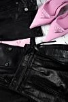 Saint Laurent Black women's leather shorts with tie - embossed pattern on leather. 100% genuine leather. Closure: drawstring. 2 side pockets. Country of manufacture: Italy. Care: specialized cleaning - photo 7