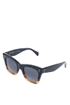 Celine Women's sunglasses for sun protection black with brown - square frame, logo on the temple, contrasting frame. Additional: UV protection, scratch resistance, case included. plastic, metal. Country of manufacture: Italy. Care: specialized cleaning - photo 3