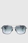 Balmain Sunglasses made of metal and plastic, gray for men - fantasy shape of the Frame, logo on the ear. UV protection, scratch protection, case included. plastic, metal. Country of manufacture: Italy. Care: specialized cleaning - photo 1