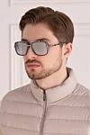 Sunglasses made of metal and plastic, gray for men Balmain - fantasy shape of the Frame, logo on the ear. UV protection, scratch protection, case included. plastic, metal. Country of manufacture: Italy. Care: specialized cleaning - photo 2
