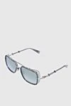 Balmain Sunglasses made of metal and plastic, gray for men - fantasy shape of the Frame, logo on the ear. UV protection, scratch protection, case included. plastic, metal. Country of manufacture: Italy. Care: specialized cleaning - photo 3