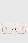 Balmain Gendarme BPS-109C women's sunglasses with square lenses and a gold frame - Decoration: brand logo. Material: 100% plastic, metal. pink. Country of manufacture: Italy. Care: specialized cleaning - photo 1