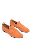 Andrea Ventura Orange suede loafers for men - contrast sole. top height 8 cm, leather interior. 100% suede. Insole: leather. Country of manufacture: Italy. Care: specialized cleaning - photo 3