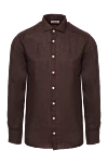 MC2 Saint Barth Brown linen shirt for men - 100% linen. Closure: buttons. Country of manufacture: Italy. Care: specialized cleaning - photo 1