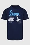 MC2 Saint Barth Чоловічі бавовняні футболки чорнильного відтінку з принтом Vespa (уцінка) - принт. 100% бавовна. Країна виробник: Італія. Догляд: спеціалізоване чищення - фото 1