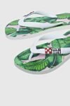 MC2 Saint Barth White polyurethane flip-flops for women - plant print on the sole, logo on the strap. polyurethane. Country of manufacture: Italy. Care: specialized cleaning - photo 5