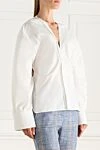 The Attico Women's cotton blouse with voluminous sleeves white - free cut. cotton. buttons. Country of manufacture: Italy. Care: specialized cleaning - photo 3