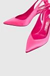 The Attico Women's pink shoes with ties - Decoration: tie. textile, leather. Heel height: 7 centimeters. Fastener: tie. Country of manufacture: Italy. Care: specialized cleaning - photo 5