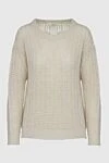 Panicale White jumper for women - textured knitwear. 38% viscose, 20% alpaca, 20% mohair, 12% polyamide. Country of manufacture: Italy. Care: specialized cleaning - photo 1