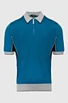 Stefano Ricci Бірюзове поло з контрастним коміром та бічними вставками - Контрастне оздоблення, контрастні вставки тканини. 100% бавовна. Блискавка. Країна виробник: Італія. Догляд: спеціалізоване чищення - фото 1
