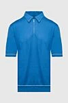 Stefano Ricci Трикотажне поло синього кольору на блискавці з контрастним оздобленням - Контрастні лінії. 100% шовк. Блискавка. Країна виробник: Італія. Догляд: спеціалізоване чищення - фото 1
