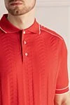 Stefano Ricci Поло з червоної бавовни з контрастним білим оздобленням - Контрастне оздоблення. 90% бавовна, 10% шовк. гудзики. Країна виробник: Італія. Догляд: спеціалізоване чищення - фото 5