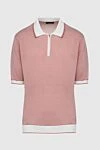 Stefano Ricci Поло з бавовни та шовку рожеве чоловіче - Контрастне оздоблення. 55% шовк, 45% бавовна. Блискавка. Країна виробник: Італія. Догляд: спеціалізоване чищення - фото 1