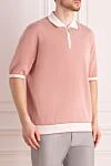 Stefano Ricci Поло з бавовни та шовку рожеве чоловіче - Контрастне оздоблення. 55% шовк, 45% бавовна. Блискавка. Країна виробник: Італія. Догляд: спеціалізоване чищення - фото 3