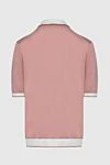 Поло з бавовни та шовку рожеве чоловіче Stefano Ricci - Контрастне оздоблення. 55% шовк, 45% бавовна. Блискавка. Країна виробник: Італія. Догляд: спеціалізоване чищення - фото 6