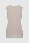 Beige top for women Lorena Antoniazzi - Decoration: a contrasting strip on the bottom. 65% acrylic, 31% silk, 4% polyester. Country of manufacture: Italy. Care: specialized cleaning - photo 6