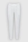 Lorena Antoniazzi Women's cropped straight pants white - two pockets. 95% viscose, 5% elastane. elastic belt. Country of manufacture: Italy. Care: specialized cleaning - photo 1