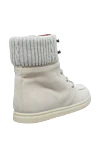 Women's white nubuck boots with knitted cuffs Loro Piana - cuff. nubuck. Sole height: 2 centimeters. lacing. Country of manufacture: Italy. Care: specialized cleaning - photo 4