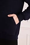 Brunello Cucinelli Кофта спортивная синяя мужская - 57% кашемир, 40% хлопок, 3% полиамид . капюшон. молния, кулиска. карманы боковые. Страна производитель: Италия. Уход: специализированная чистка - фото 5