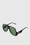 Gucci Unisex glasses black with green lenses - Decoration: logo on the bracket. Additional: UV protection, scratch protection, case included. plastic, metal. Country of manufacture: Italy. Care: specialized cleaning - photo 3