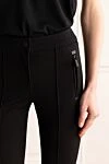 Moncler Women's slim-fit pants with logo black - logo. four pockets. 71% polyamide, 23% viscose, 6% elastane. zipper. Country of manufacture: Italy. Care: specialized cleaning - photo 5