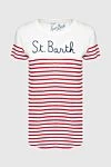 MC2 Saint Barth Футболка из хлопка белая женская - полосатый узор, принт логотипа. 100% хлопок. Страна производитель: Италия. Уход: специализированная чистка - фото 1