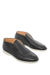 Spernanzoni Blue leather loafers for men - natural fur lining. 100% leather. Country of manufacture: Italy. Care: specialized cleaning - photo 3