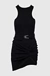 The Attico Black cotton dress for women - zipper. knots, asymmetry. 97% cotton, 3% elastane. Country of manufacture: Italy. Care: specialized cleaning - photo 1