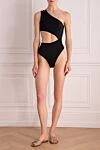 Купальник совместный из полиамида и лайкры черный женский OYE Swimwear - асимметрия. 80% полиамид, 20% лайкра. кнопки. Страна производитель: Турция. Уход: специализированная чистка - фото 2
