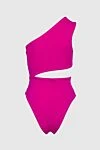 Swimsuit made of polyamide and lycra pink for women OYE Swimwear - asymmetry. 80% polyamide, 20% lycra. buttons. Country of manufacture: Italy. Care: specialized cleaning - photo 6