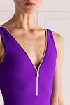 OYE Swimwear Swimsuit made of polyamide and lycra purple for women - 80% polyamide, 20% lycra. Closure: zipper. Country of manufacture: Italy. Care: specialized cleaning - photo 5