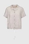Peserico Blouse beige - buttons. Decoration: stripe pattern Composition 100% cotton. Country of manufacture: Italy. Care: specialized cleaning - photo 1