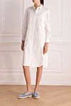 White cotton dress for women Peserico - buttons. textured insert at the back. 97% cotton, 3% elastane. Country of manufacture: Italy. Care: specialized cleaning - photo 2