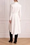 White cotton dress for women Peserico - belt. textured insert at the back, bow. 97% cotton, 3% elastane. Country of manufacture: Italy. Care: specialized cleaning - photo 4